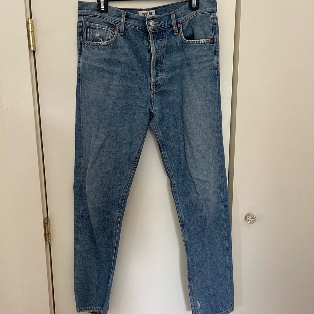Agolde Classic Blue Straight Leg Jeans
